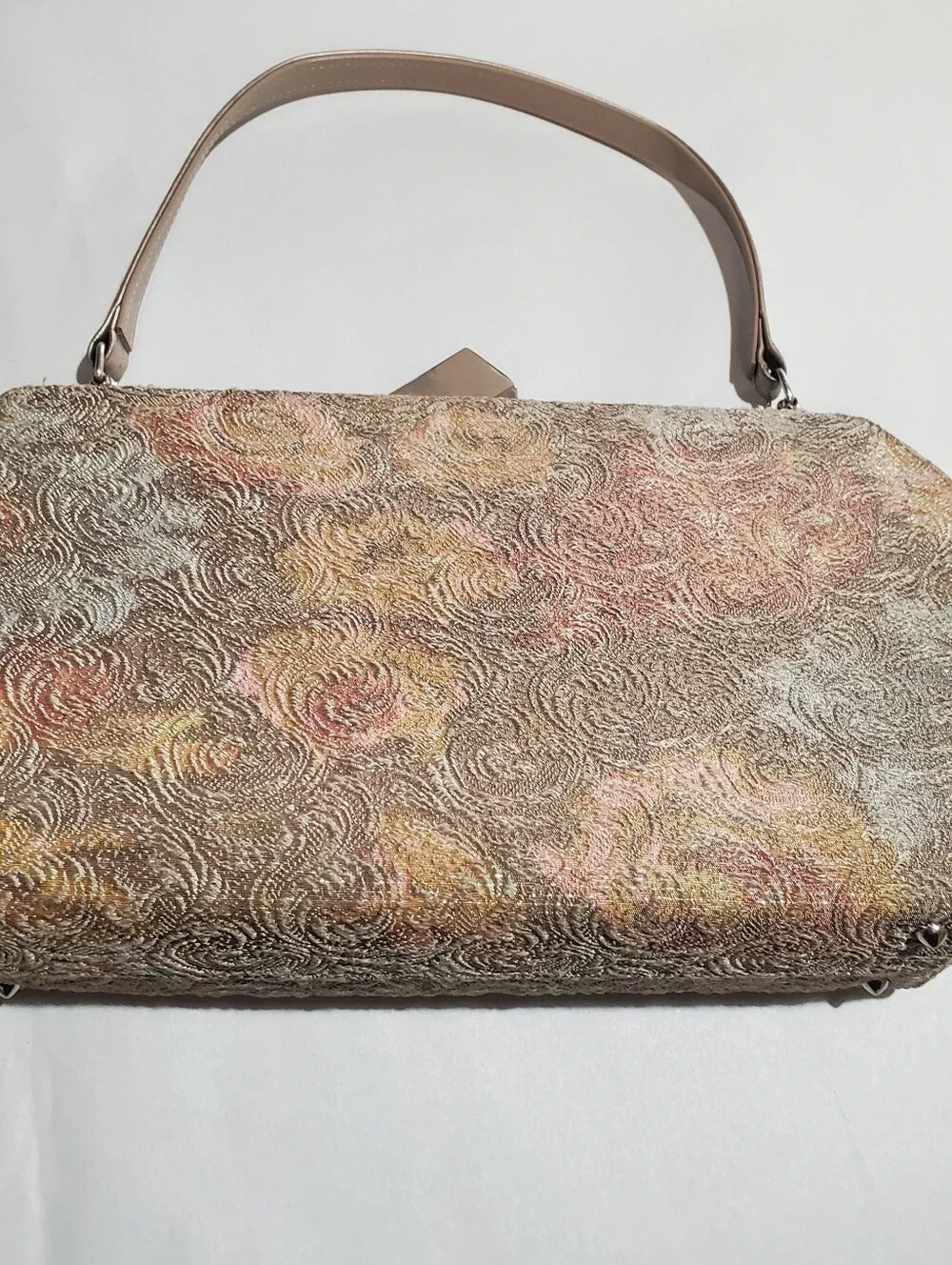 VINTAGE JOHANSEN HANDBAG. TAPESTRY FLORAL. 1950/1960S. CLASSY. ELEGANT
